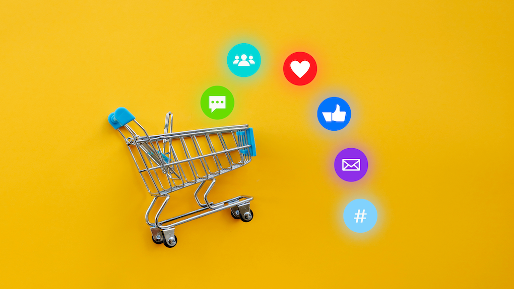 cart with social icons